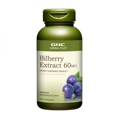 GNC Bilberry Extract 60mg 100 Capsules